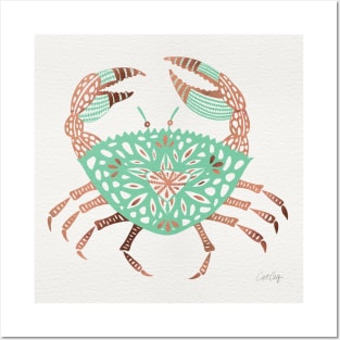 Rose Gold Mint Crab Posters and Art